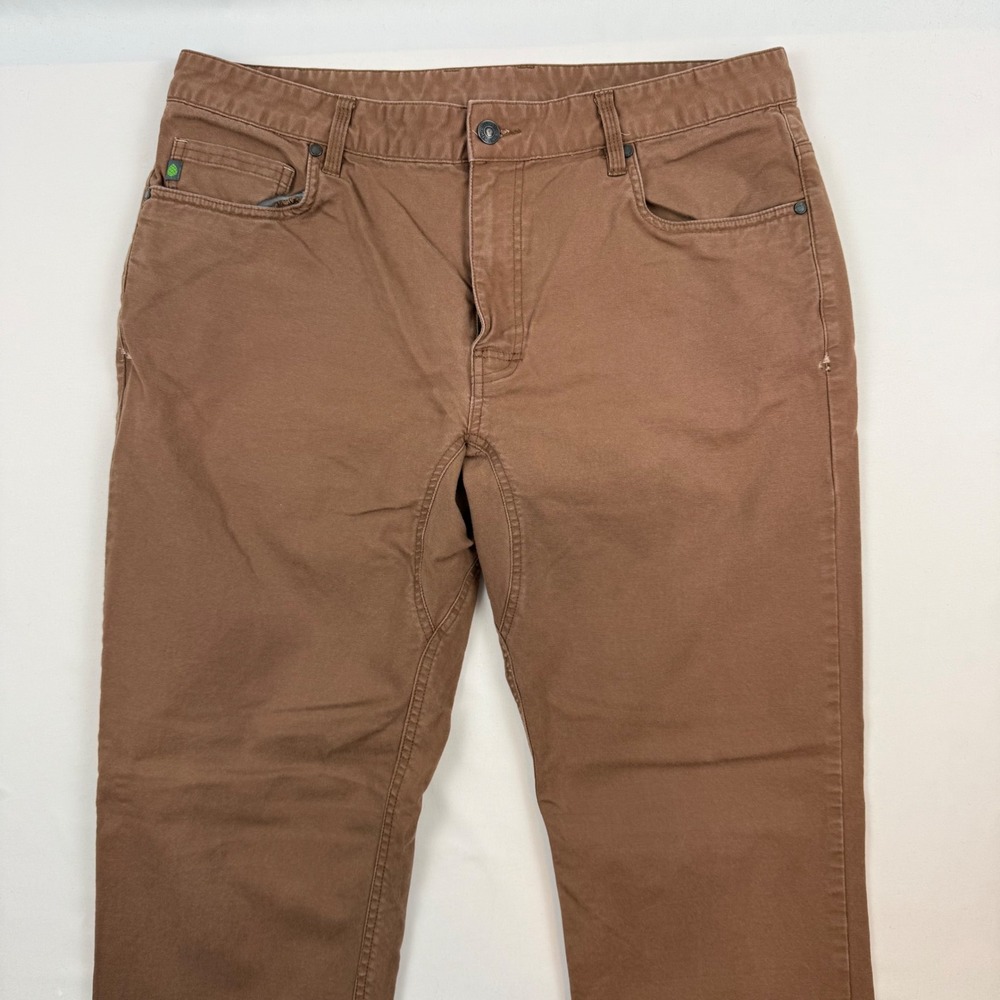 Stio Rivet Pant Mens 38R Brown Organic Cotton Stretch Outdoor Pants 2335